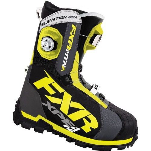 Fxr elevation lite boa focus boots, size 10, charcoal and hi-vis #16501.20710