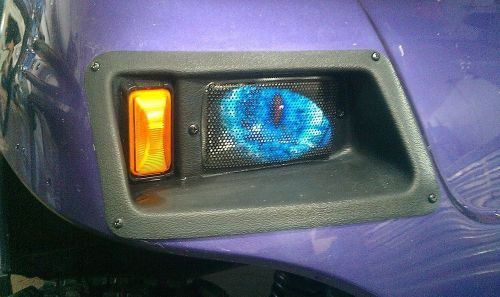 Club cart golf cart blue eye&#039;s  rukindcover&#039;s headlight covers made in usa