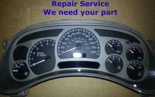 Repair rebuild service 2004 gmc yukon xl denali gauge cluster speedometer