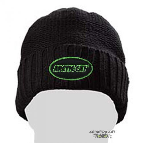 Arctic cat watchman beanie hat fleece lined black &amp; green - one size - 5243-075