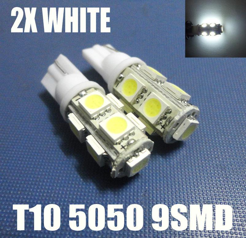 2x t10 9 smd 5050 3chips 184 192 w5w wedge car auto led light bulbs white #o2