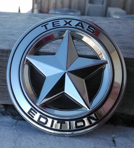 Texas edition badge round chrome toyota chevy dodge emblem decal star trd tundra