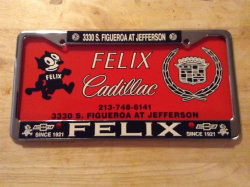 1 felix chevrolet cadillac license plate frame with insert classic hot rod