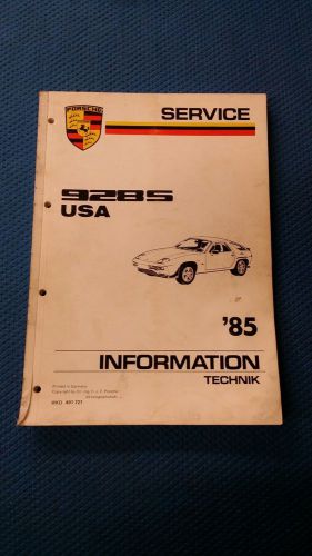 Porsche 928s usa 1985 service information technik factory manual oem