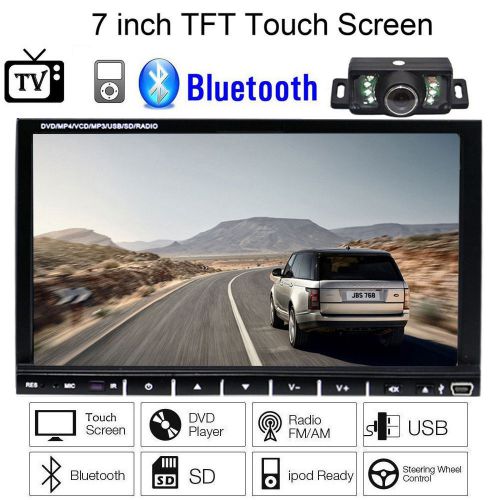 Touch screen hd double 2 din car stereo dvd player bluetooth ipod mp3 cd+camera
