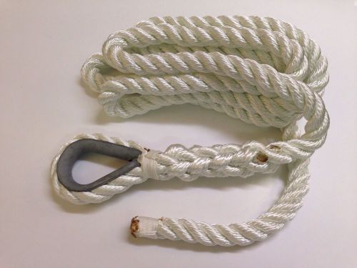 3/4&#034; x 12&#039; mooring pendant unfinished end