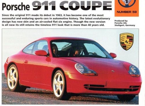 1997 - 1999  porsche  911  coupe   fact sheet  -  9 &#034; x  15 3/4 &#034;