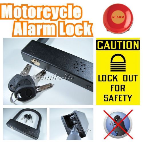 Motorcycle scooter street bike bicycle heavy duty security alarm u lock 3 keys 3