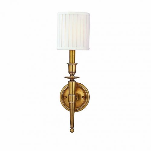 Hudson valley lighting 4901-ab, abington 1-light wall sconce. aged brass finish