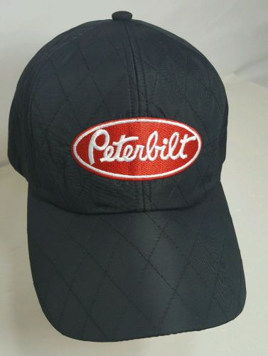 New peterbilt black quilted adjustable velcro baseball hat cap one size
