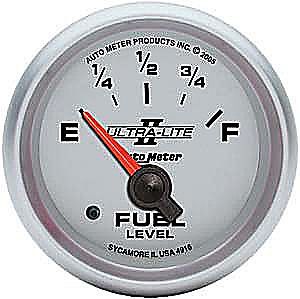Auto meter 4916 ultra-lite ii fuel level gauge 2-1/16&#034; short sweep electrical