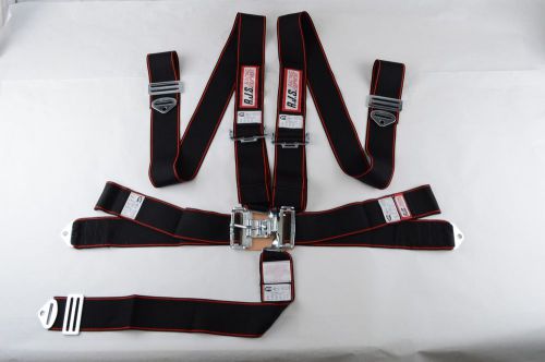 Rjs racing equipment sfi 16.1 latch &amp; link 5 point racing harness black / red