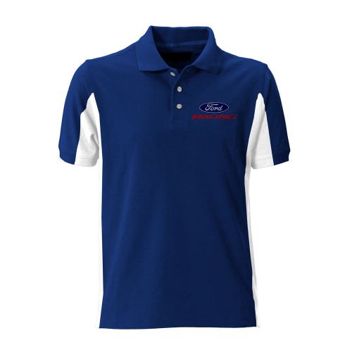 Apparel polo shirt performance navy blue ford racing xx-large