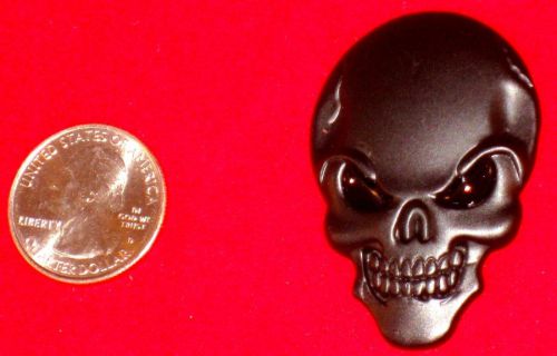 Black logo 3d metal sticker badge decal skeleton skull bone car motorcycle car
