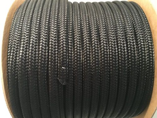 5/8&#034; x 50 &#039;anchor/ rope/mooring/dock line black double braid nylon made in usa