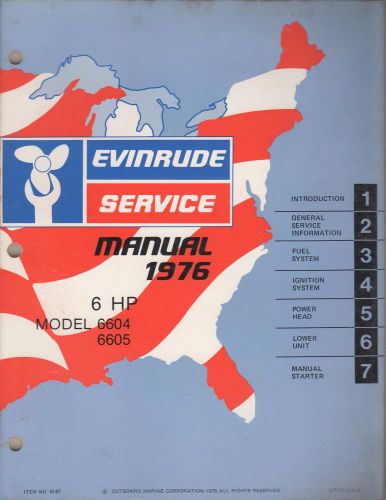 1976 evinrude outboard motor  6 hp service manual