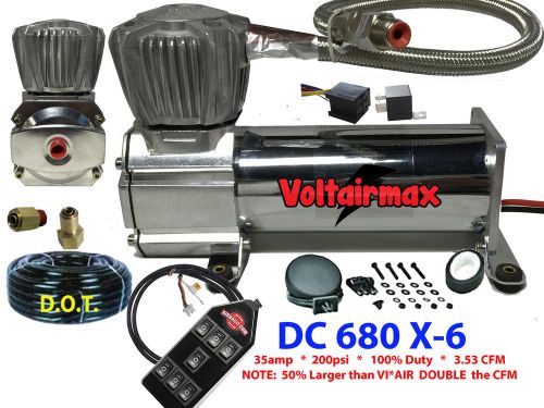 Voltairmax dc680c 200psi air compressor air bag suspension 3.53cfm w/7switch