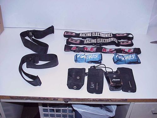 6 racing radios holder belts &amp; 4 cases from nascar pit crew