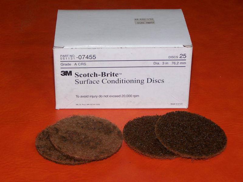 3m scotch-brite surface conditioning discs, brown 3", box of 25 part # 07455