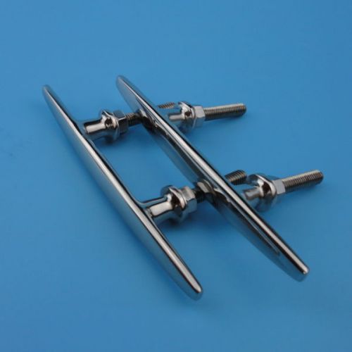 2pcs boat  316 stainless steel polish stud mount cleat 6&#039;&#039; high quality