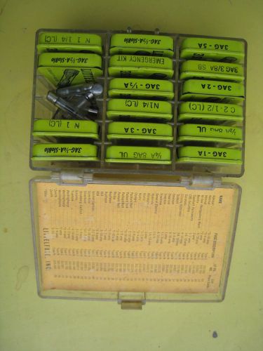 Reduced vintage littelfuse lot of 16 metal boxes glass fuse