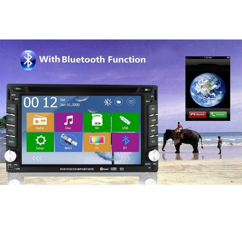 In-dash 6.2&#034; gps double 2 din car stereo dvd cd player navi radio bluetooth ipod