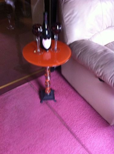 Orange mopar hemi camshaft table art deco mancave