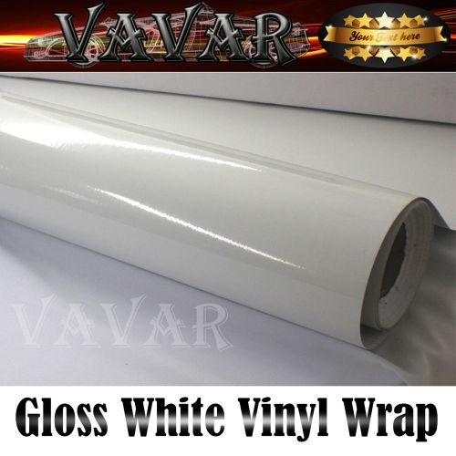 24&#034;x60&#034; gloss white glossy vinyl wrap sticker decal sheet film air bubble free