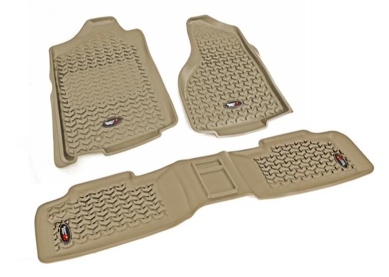 Rugged ridge 13987.01 all terrain floor liner front and rear tan