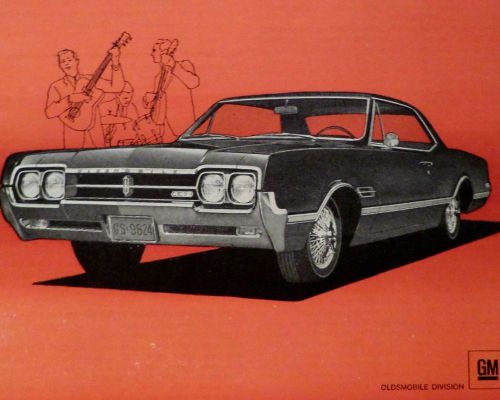 1966 olds 442-ad/picture/print 65 67 oldsmobile cutlass 4-4-2 400 4 speed 4 bar.