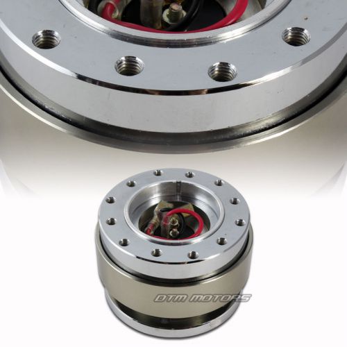 Universal 6 hole ball lock steering wheel quick release adapter chrome /gunmetal