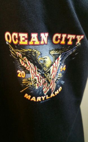 Ocean city maryland 2014 motorcycle men&#039;s t shirt black size 2xl biker ride