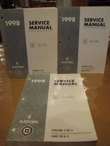 1998 98 cadillac seville service shop repair manual book catalog set