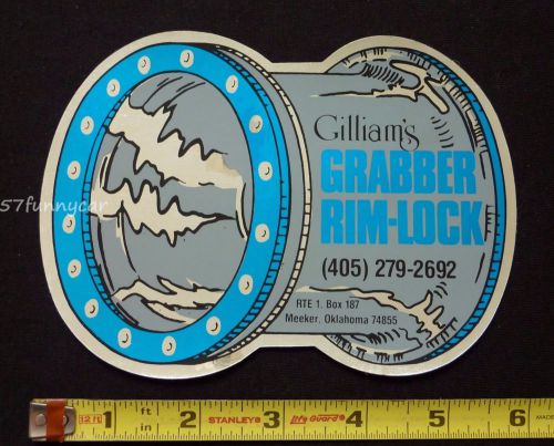 Gilliam&#039;s grabber rim-lock wheel decal sticker~original vintage~racing sprint