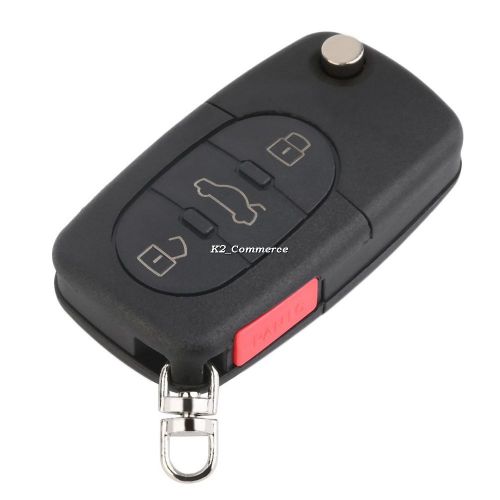 3 button with panic flip remote key fob case shell blade for audi a4 a6 a8 k2
