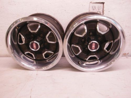 Pair 14 x 7 olds super stock ii rally wheels w bolt in center caps 442 74 73 ss