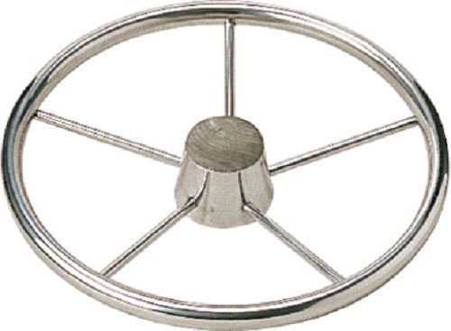 Stainless steel steering wheel w/plastic cap