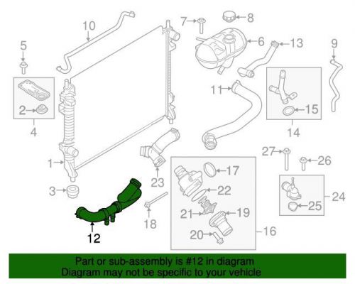 Genuine 2016-2016 ford mustang lower hose fr3z-8286-g