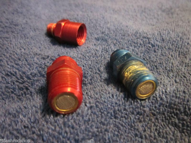 Nos -6 an x 1/4 npt cheater / pro solenoid nitrous & fuel filters; nice pair
