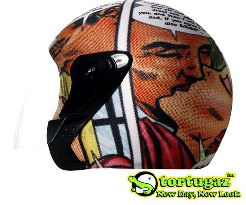 Brand new comics design tortugaz helmet cover open face 3/4 motorcycle
