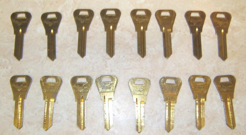 Esp brass key blanks wr3 weiser 1556 ilco star 1054wb lot of 16 nos