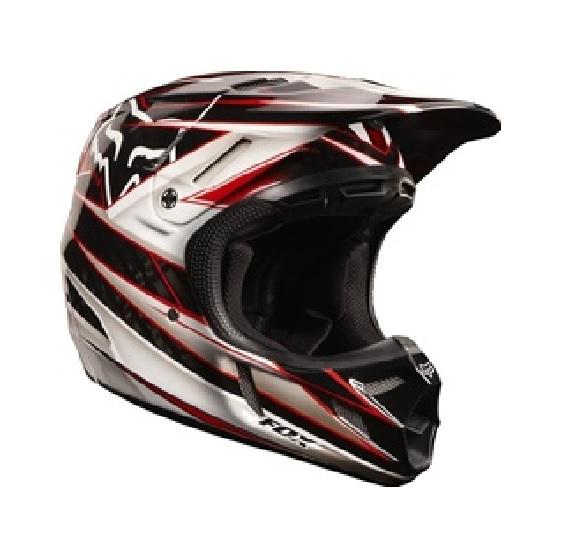 Fox racing 2014 v4 race motocross dirt bike adult helmet size xlarge  blk red