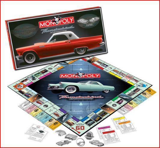 Monopoly game ford thunderbird 50th anniversary six pewter tokens factory sealed