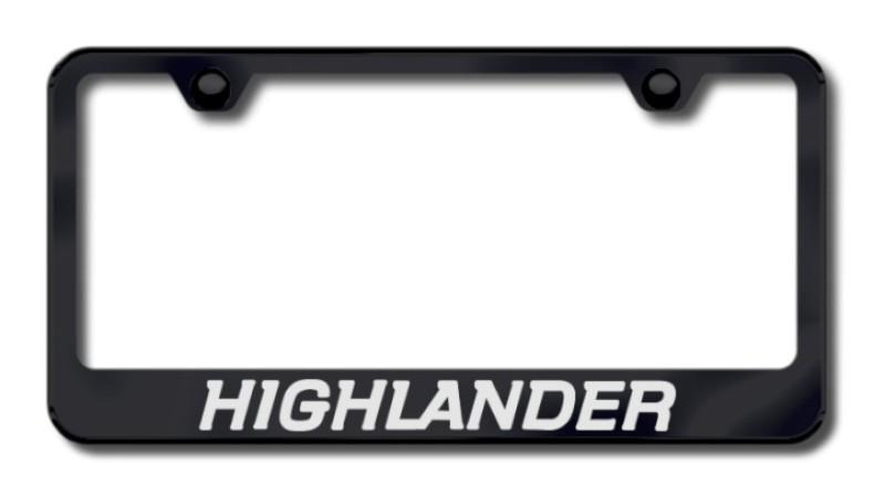 Toyota highlander laser etched license plate frame-black made in usa genuine
