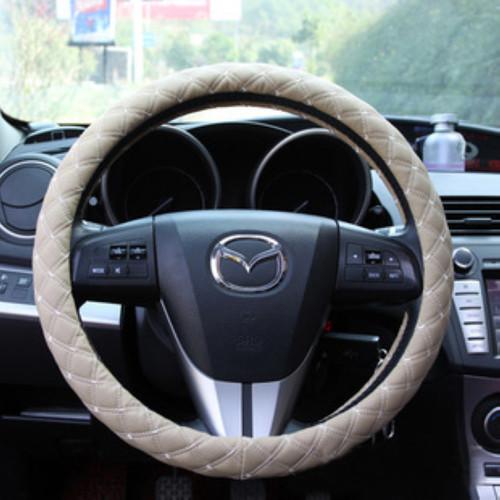 Four colors new pu leather sport car steering wheel cover with size m