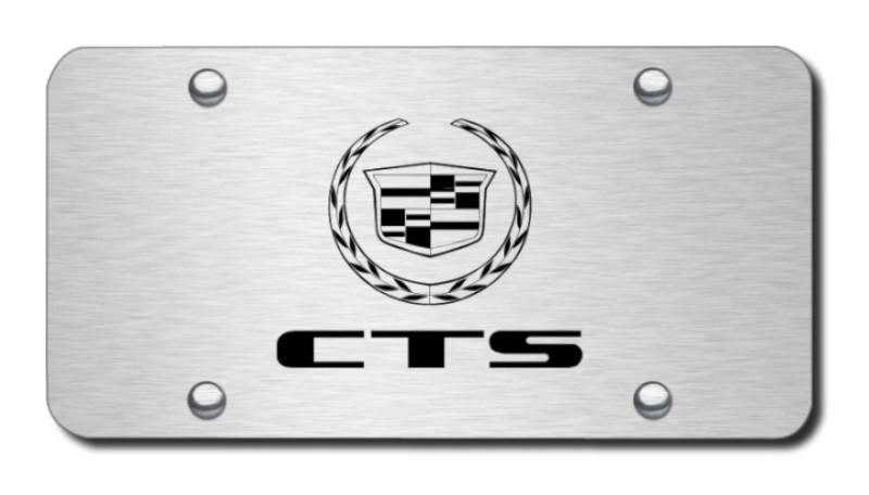 Cadillac cts laser etched brushed stainless license plate made in usa genuine