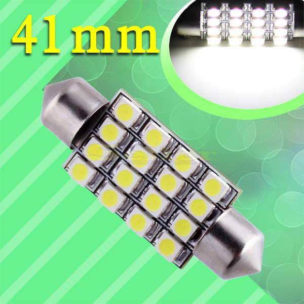 41mm 16 smd pure white dome festoon 16 led car light bulb lamp