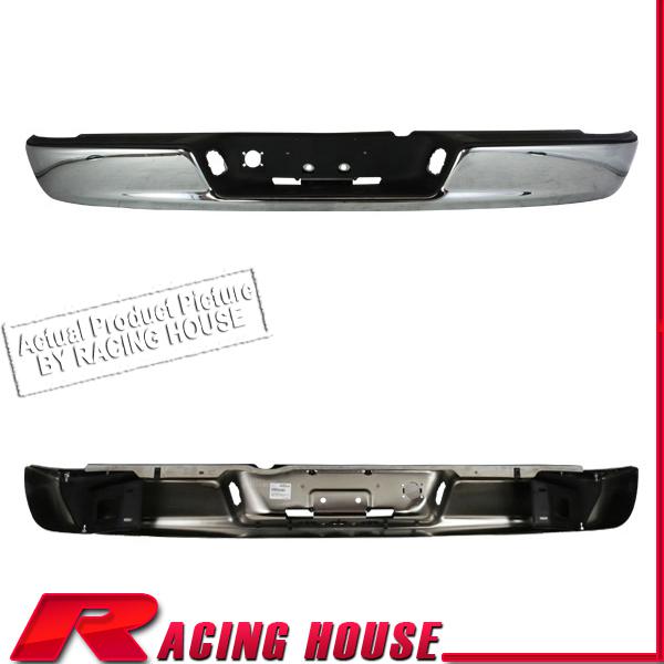 Rear step bumper replacement bar w/ black pad 02-03 dodge ram 1500 slt st chrome