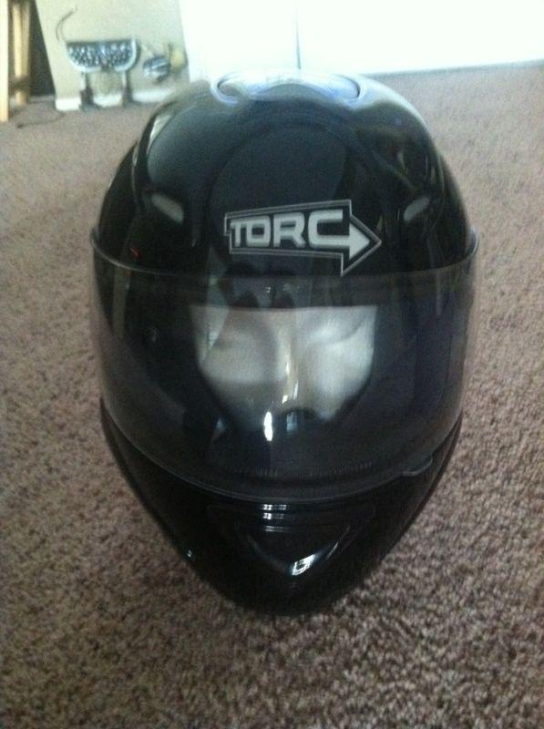 Torc v100 motorcycle helmet gloss black medium