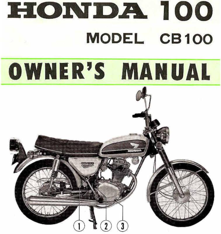 1972 honda cb100 k2 motorcycle owners manual -cb 100 k2-honda-cb100 k2